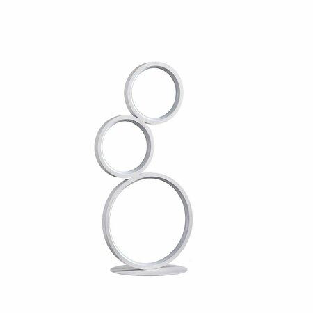 CLING 17 in. 3-Ring Shaped Odu LED Minimalist Metal Table Lamp, White CL3117000